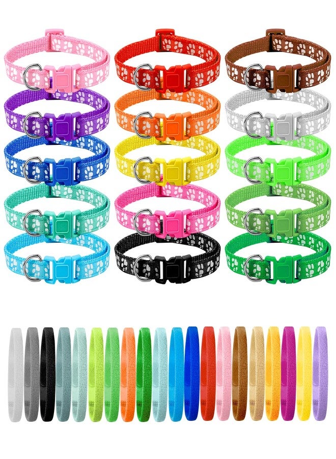 YFDFFSDCY 35 Pack Newborn Puppy Litter Collars Colored Soft Nylon Puppy Whelping Collars Adjustable Breakaway Pup ID Collars Identification Puppies Collar for Litter Small Medium Dogs, 2 Styles - Image 1
